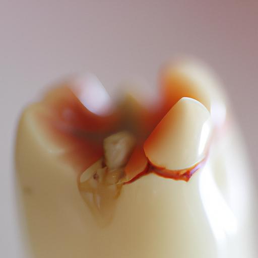 Close-up of a dental cavity showing tooth decay.