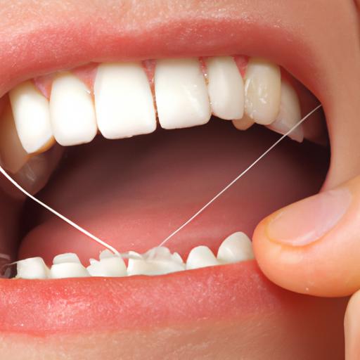 Thoroughly cleaning between teeth with dental floss