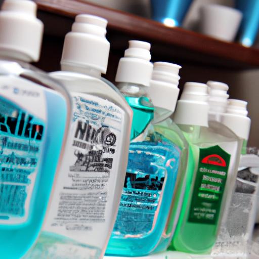 Various brands of mouthwash for post-dental crown and bridge placement care