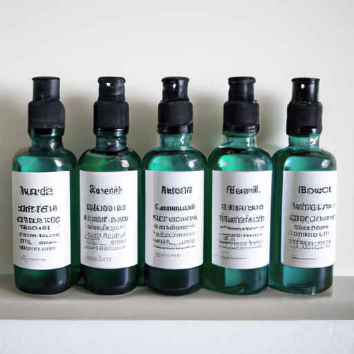 Vegan mouthwash bottles in various flavors and sizes.