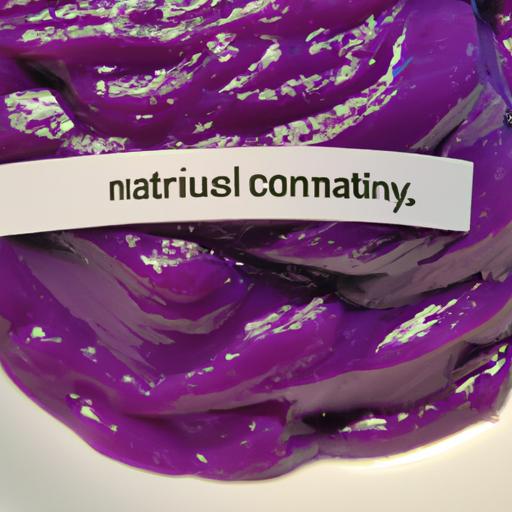Natural ingredients in violet purple toothpaste