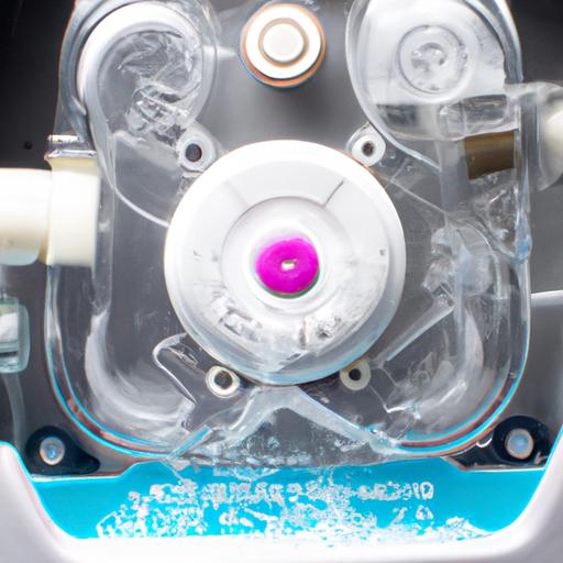 Inner components of a Waterpik water flosser: water pressure, air bubbles, and motor