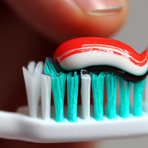 Cavity protection gel being applied to a toothbrush.