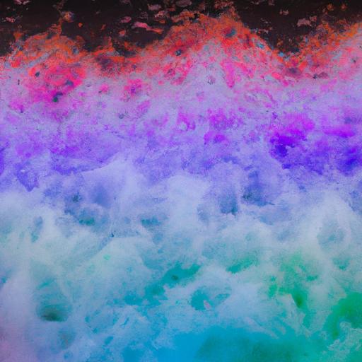 An explosion of vibrant foam created by the chemical reaction of hydrogen peroxide, dish soap, and potassium iodide.