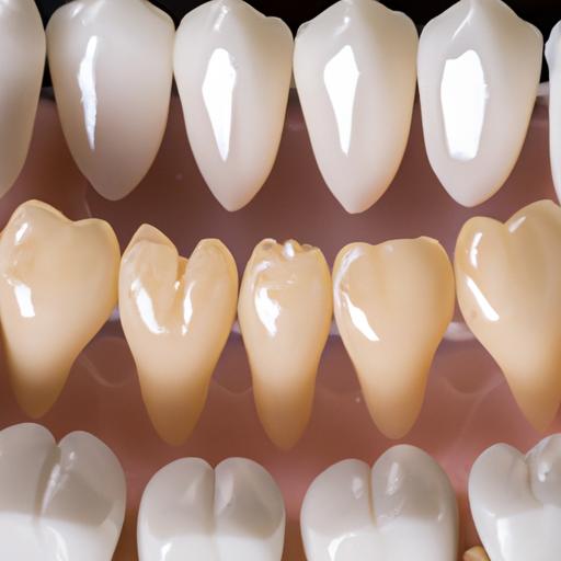 Different types of dental crowns: porcelain, ceramic, and metal.