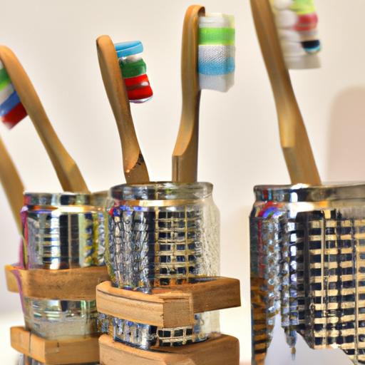 DIY toothbrush holders made from mason jars, bamboo, PVC pipes, and tin cans.