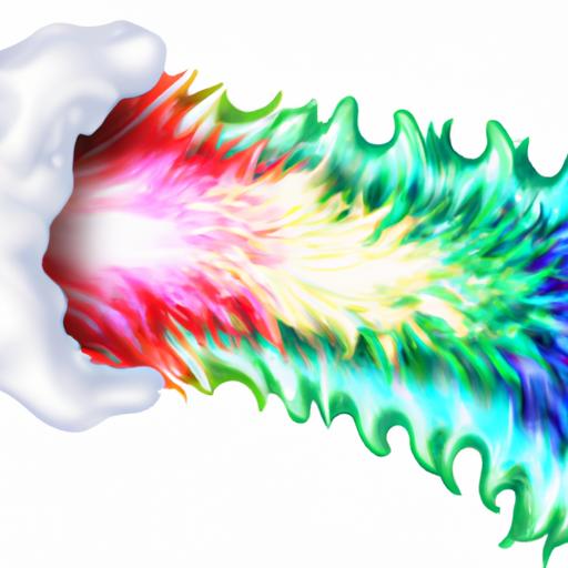 Colorful foamy eruption resembling toothpaste
