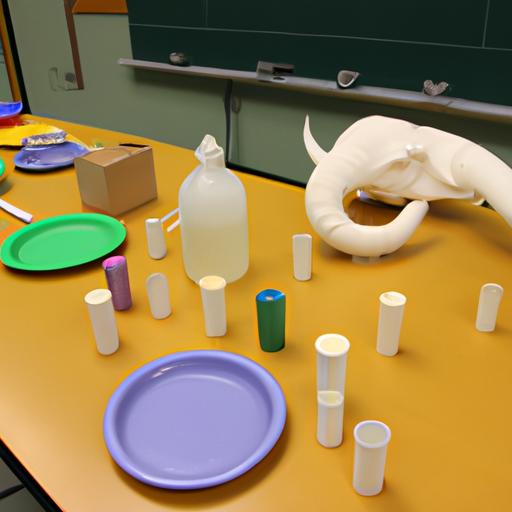 Materials required for creating an elephant toothpaste template.