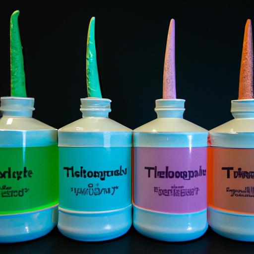 Elephant Toothpaste variations with different colors and concentrations