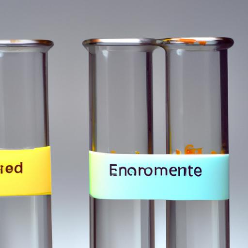 Two test tubes representing endothermic and exothermic reactions.