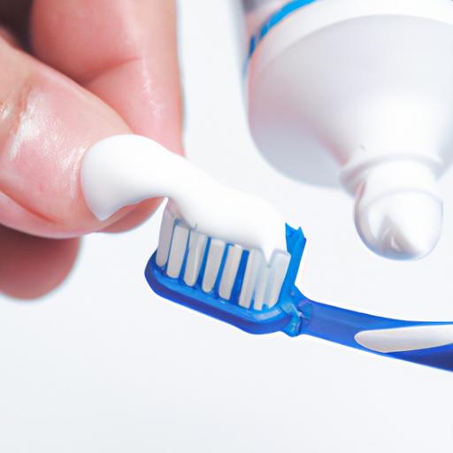 Hand squeezing whitening Sensodyne toothpaste onto a toothbrush