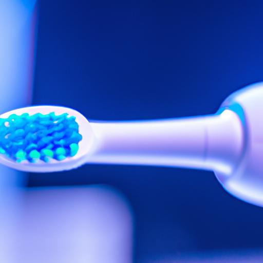 LED electric toothbrush in action