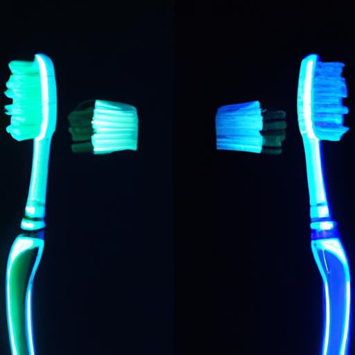 Comparison of LED electric toothbrush and regular toothbrush