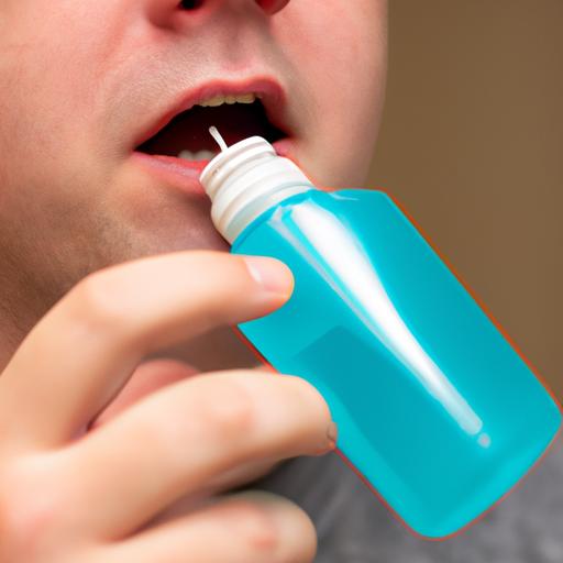 Using mouthwash to maintain oral hygiene and prevent plaque buildup around retainers.