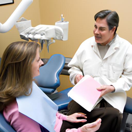 Orthodontist having a conversation with a patient about the best practices for discontinuing orthodontic treatment.