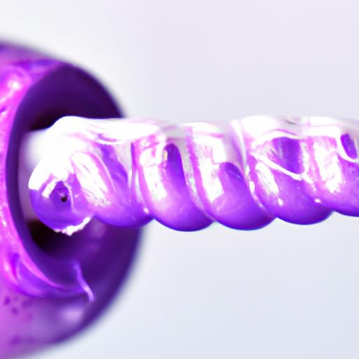 Purple toothpaste tube showcasing its unique benefits