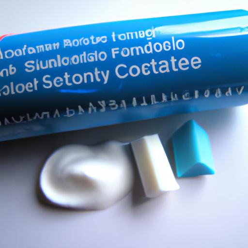 Sensodyne toothpaste tube with potassium nitrate and fluoride ingredients
