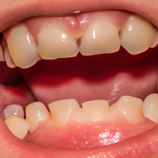 The transitional dentition phase: a mix of baby teeth and erupting permanent teeth.