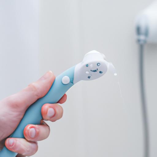 Using Waterpik water flosser in the shower for a streamlined oral care routine.