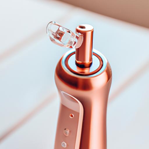 Experience the stylish and advanced design of the Waterpik Cordless Advanced Water Flosser Rose Gold.