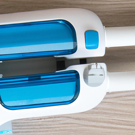 The Waterpik Cordless Portable Water Flosser in White and Blue - Compact and Portable Design