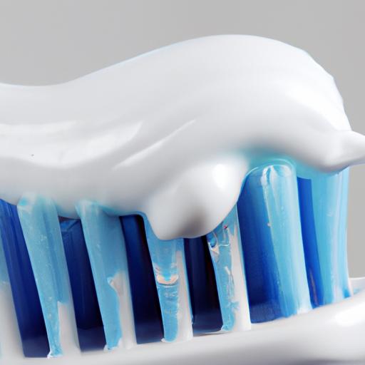 Whitening toothpaste being applied onto a toothbrush.