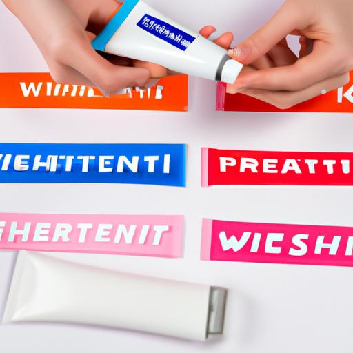 A woman carefully examining various toothpaste brands to make an informed choice.