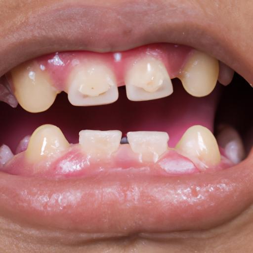 Crooked teeth in a young child, indicating the need for early orthodontic treatment.